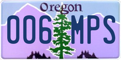 OR license plate 006MPS