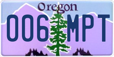 OR license plate 006MPT