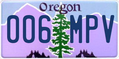 OR license plate 006MPV