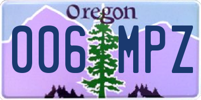 OR license plate 006MPZ