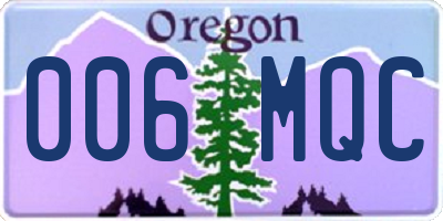 OR license plate 006MQC
