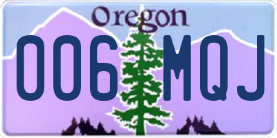 OR license plate 006MQJ