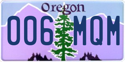 OR license plate 006MQM