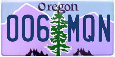 OR license plate 006MQN