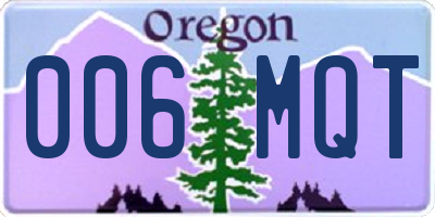 OR license plate 006MQT