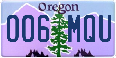 OR license plate 006MQU