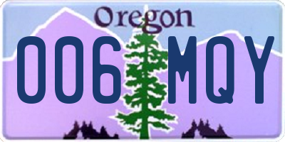 OR license plate 006MQY