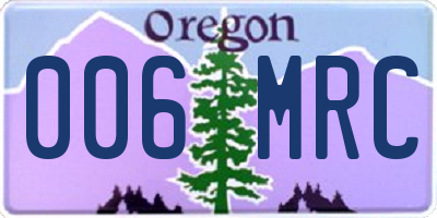 OR license plate 006MRC