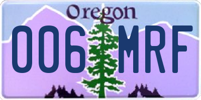 OR license plate 006MRF