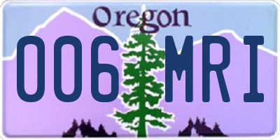 OR license plate 006MRI