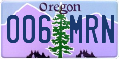 OR license plate 006MRN