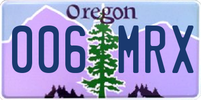 OR license plate 006MRX