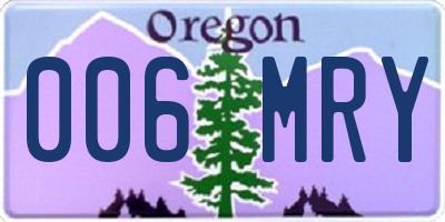 OR license plate 006MRY