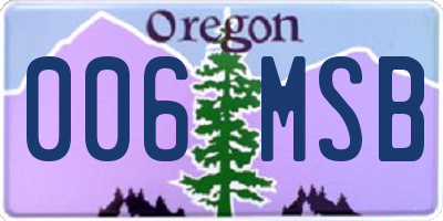 OR license plate 006MSB