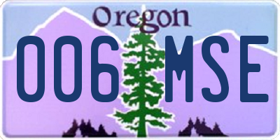 OR license plate 006MSE