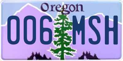 OR license plate 006MSH