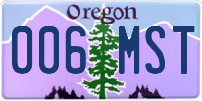 OR license plate 006MST