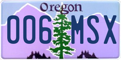 OR license plate 006MSX