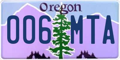 OR license plate 006MTA