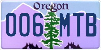 OR license plate 006MTB