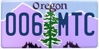 OR license plate 006MTC