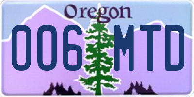 OR license plate 006MTD