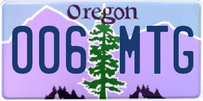 OR license plate 006MTG