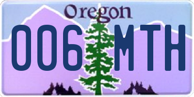 OR license plate 006MTH