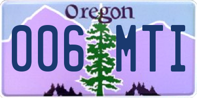 OR license plate 006MTI