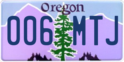 OR license plate 006MTJ