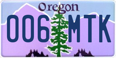 OR license plate 006MTK