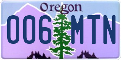 OR license plate 006MTN