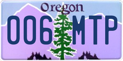 OR license plate 006MTP