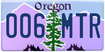 OR license plate 006MTR