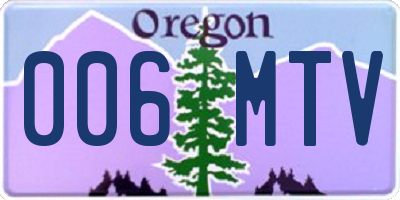 OR license plate 006MTV