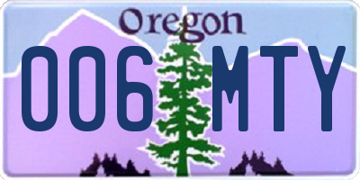 OR license plate 006MTY