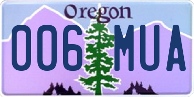 OR license plate 006MUA
