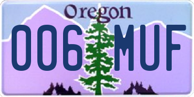 OR license plate 006MUF