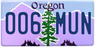 OR license plate 006MUN