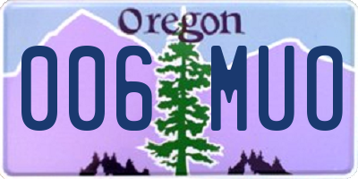 OR license plate 006MUO