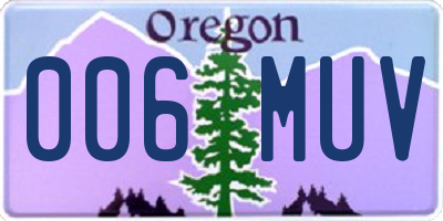 OR license plate 006MUV
