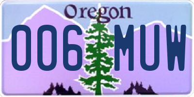 OR license plate 006MUW