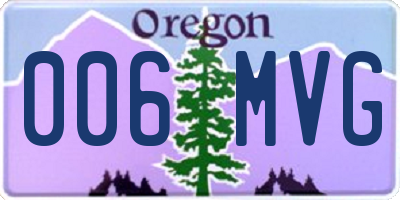 OR license plate 006MVG