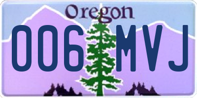 OR license plate 006MVJ