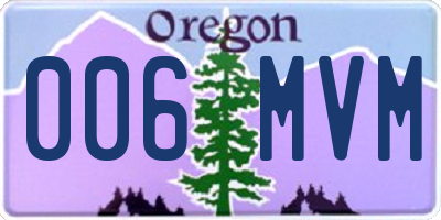 OR license plate 006MVM