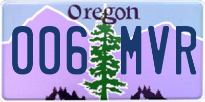 OR license plate 006MVR