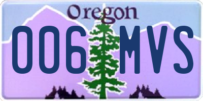 OR license plate 006MVS