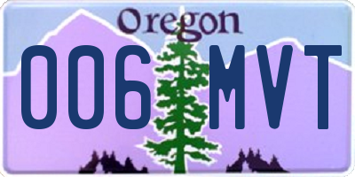 OR license plate 006MVT