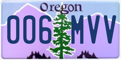 OR license plate 006MVV