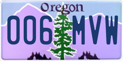 OR license plate 006MVW